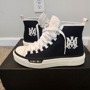 AMIRI Black and White High-Top Sneakers